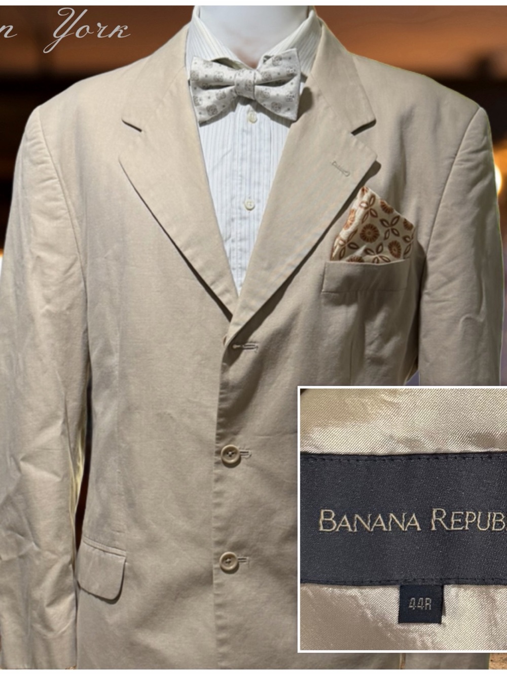 Banana Republic Light Cream Cotton Sport Coat